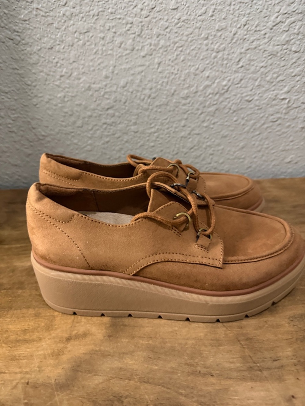 Dr. Scholl’s Womens Tan Platform Lace-Up Loafers size 7 NEW - Picture 3 of 7